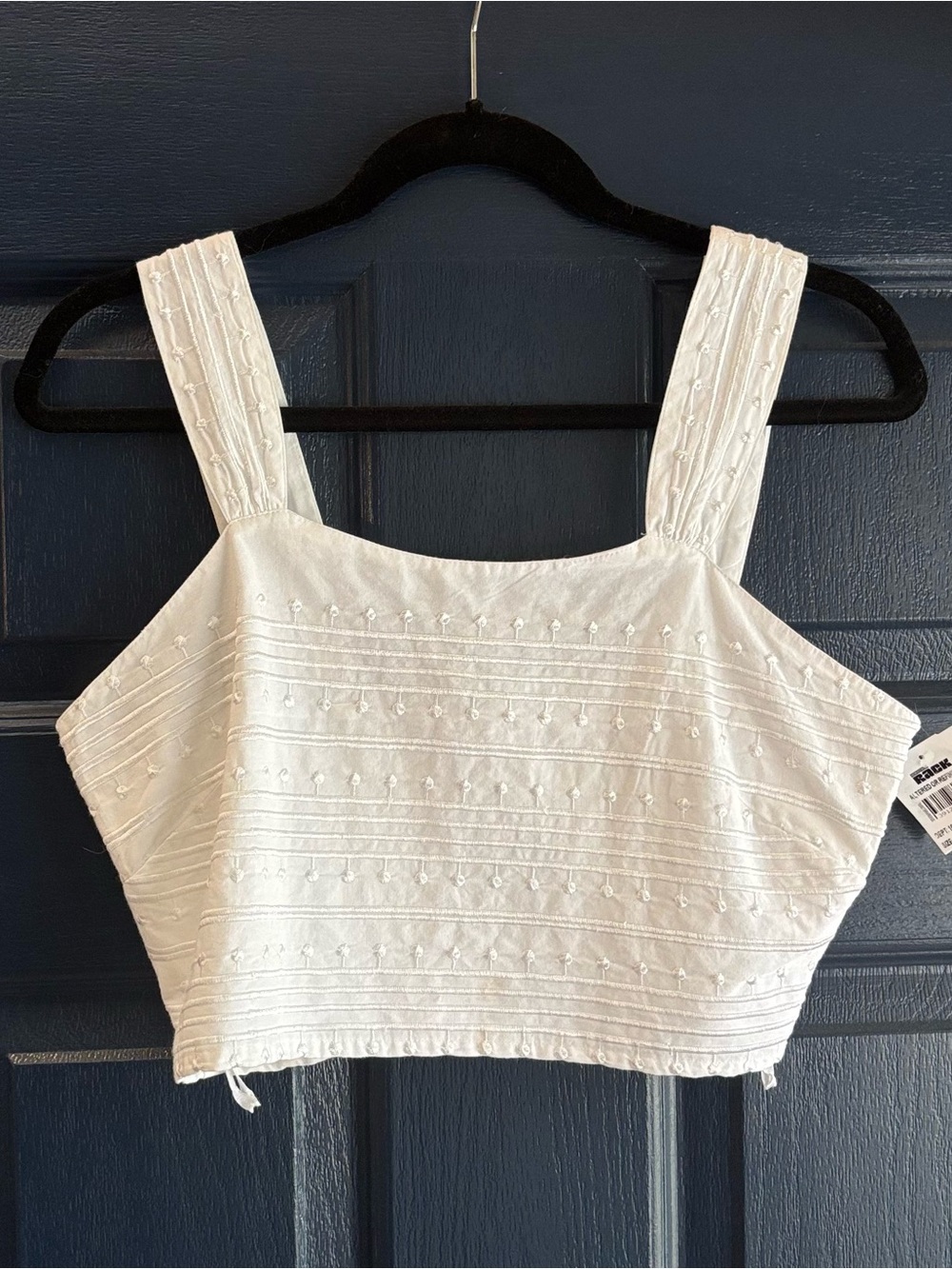 🦋3/$75🦋 Avec Les Filles NWT White Embroidered Square-Neck Crop Top